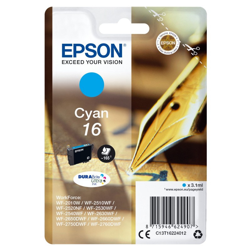 Epson Pen and crossword C13T16224012 ink cartridge 1 pc(s) Original Standard Yield Cyan